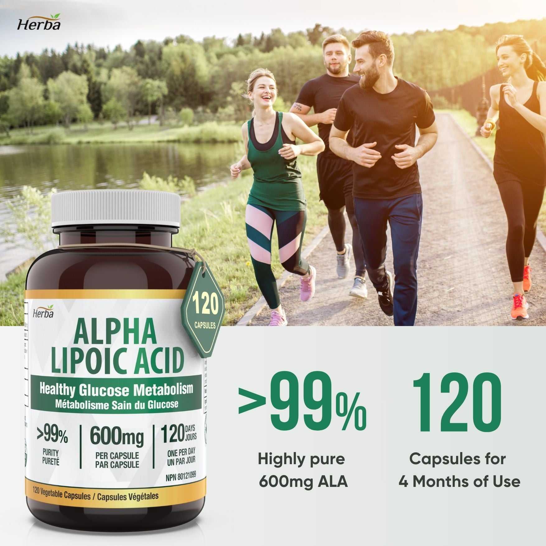 Alpha Lipoic Acid 600mg - 120 Capsules | Made in Canada