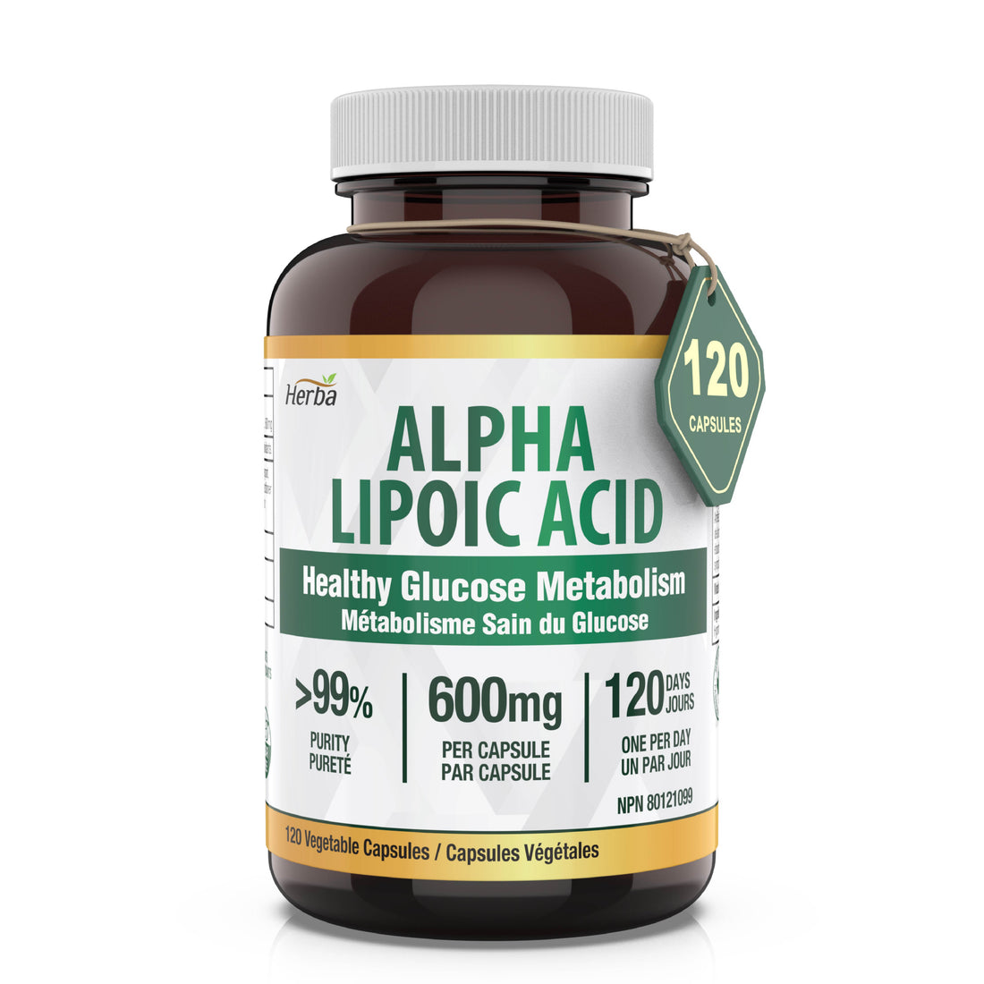 Alpha Lipoic Acid 600mg - 120 Capsules | Made in Canada