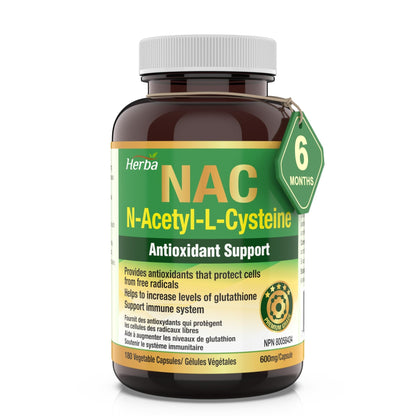 NAC Supplement 600 mg - 180 Capsules | N - Acetyl - L - Cysteine - Herba