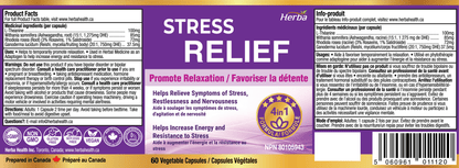 Natural Stress and Sleep Aids for Adult - Melatonin Free - 60 Capsules - Herba