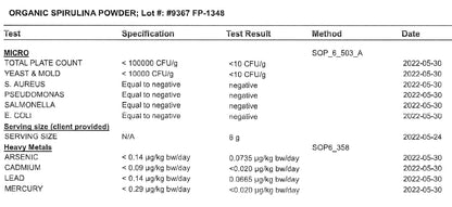 Organic Spirulina Powder 250g - Certified Organic - Herba