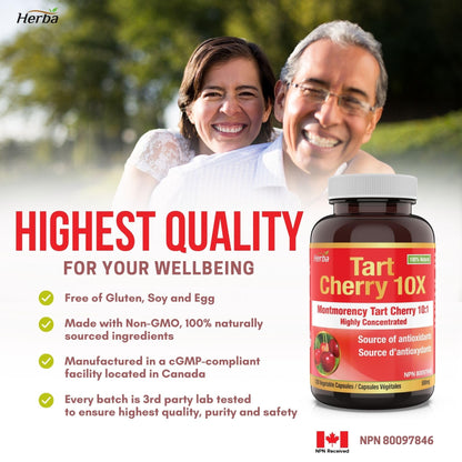 Tart Cherry Extract Capsules – 120 Capsules | 10,000mg Per Day - Herba